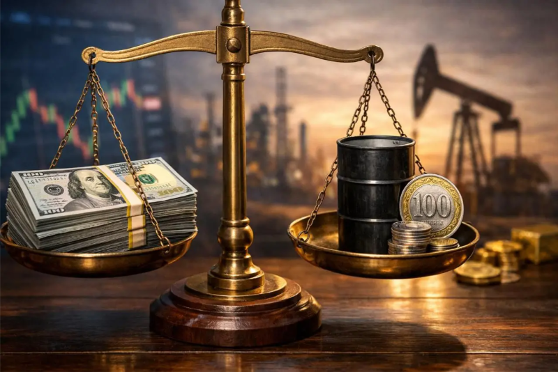 Весы с долларом и нефтью - зависимость нефти от доллара