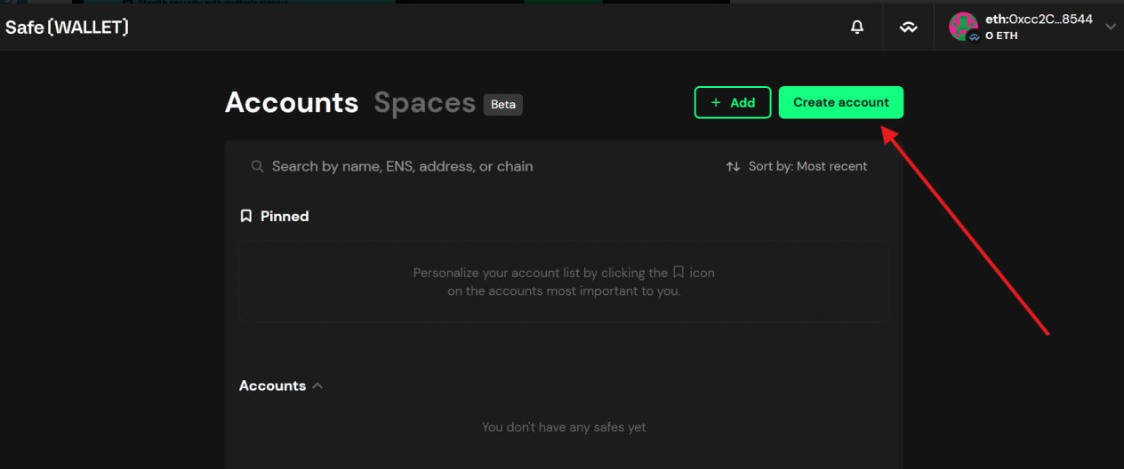 Создание аккаунта в сервисе Gnosis Safe