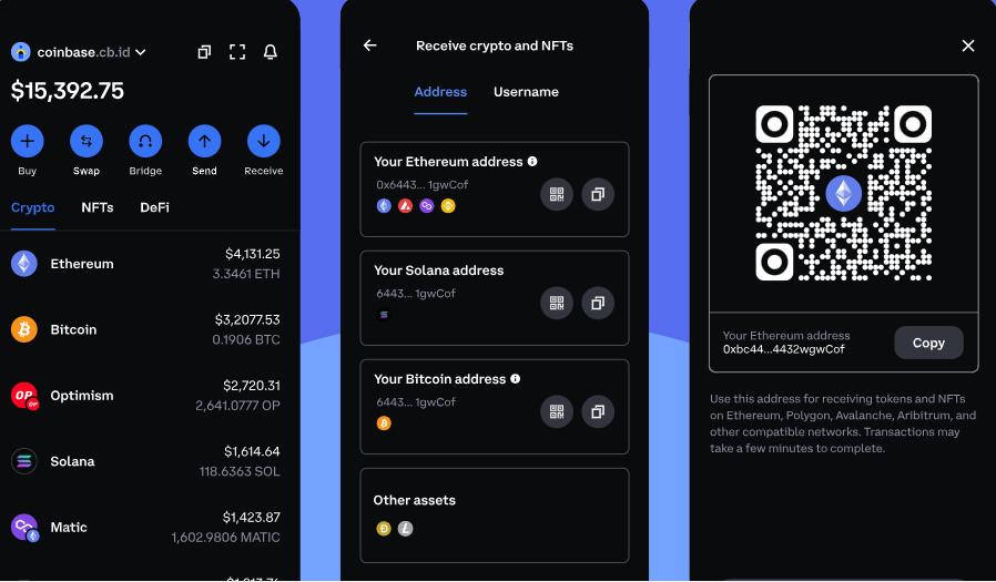 Мобильная версия кошелька Coinbase wallet