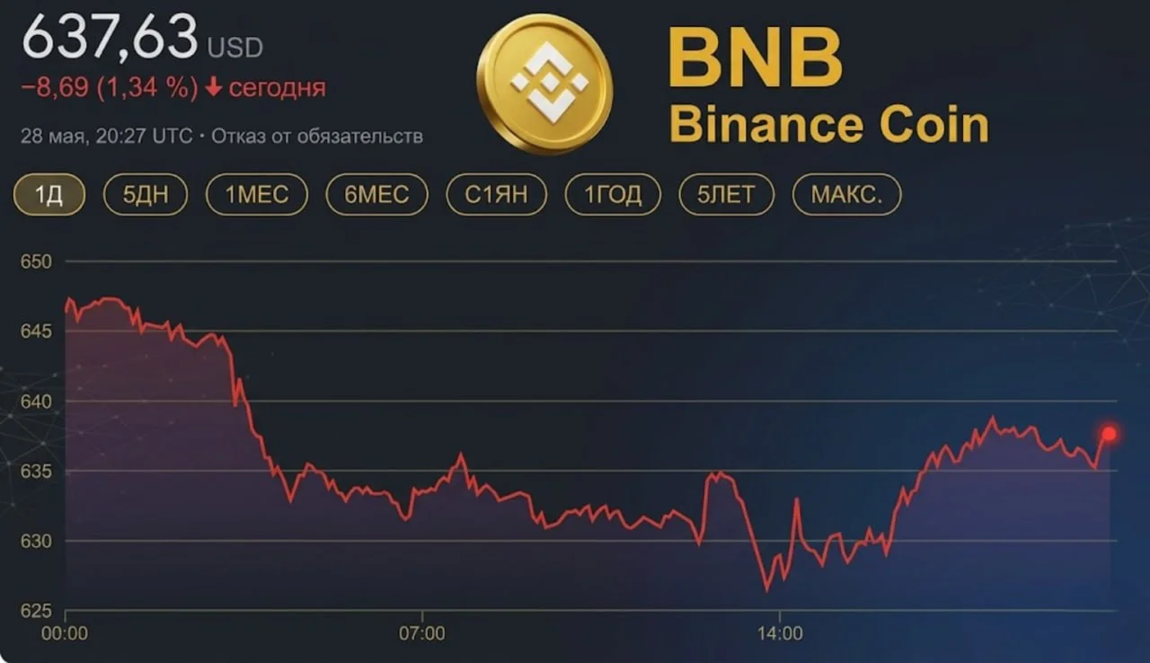 Цена BNB на графике