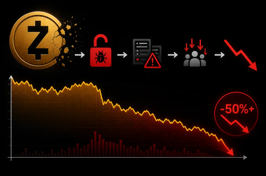 Падение цены монеты Zcash после обнаружения критической уязвимости