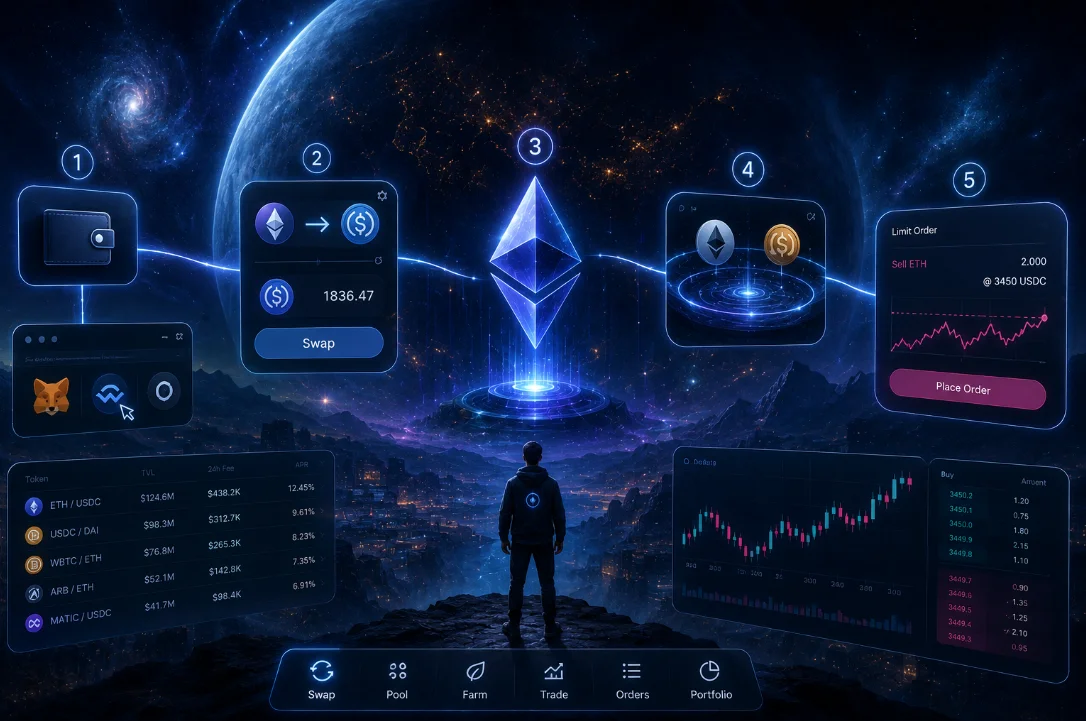 Инфраструктура DEX-бирж: от первого свапа до лимитных ордеров