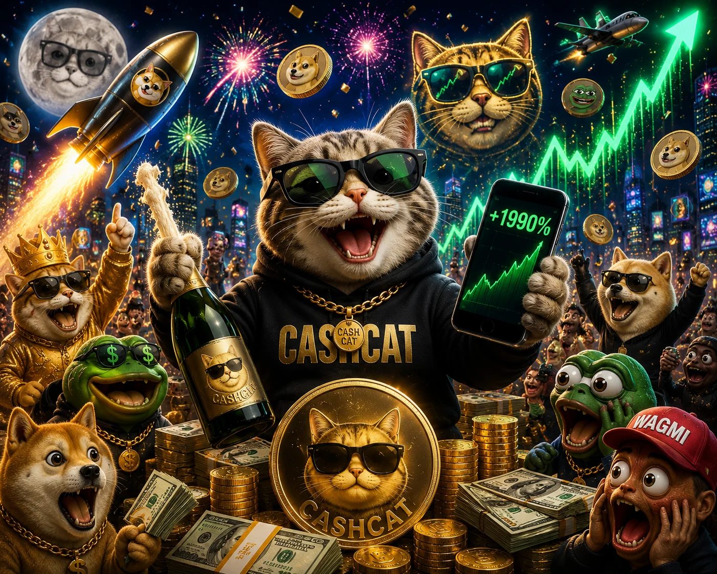$838 превратились в $1 млн за 20 дней — мемкоин CASHCAT взорвал рынок на 1990%