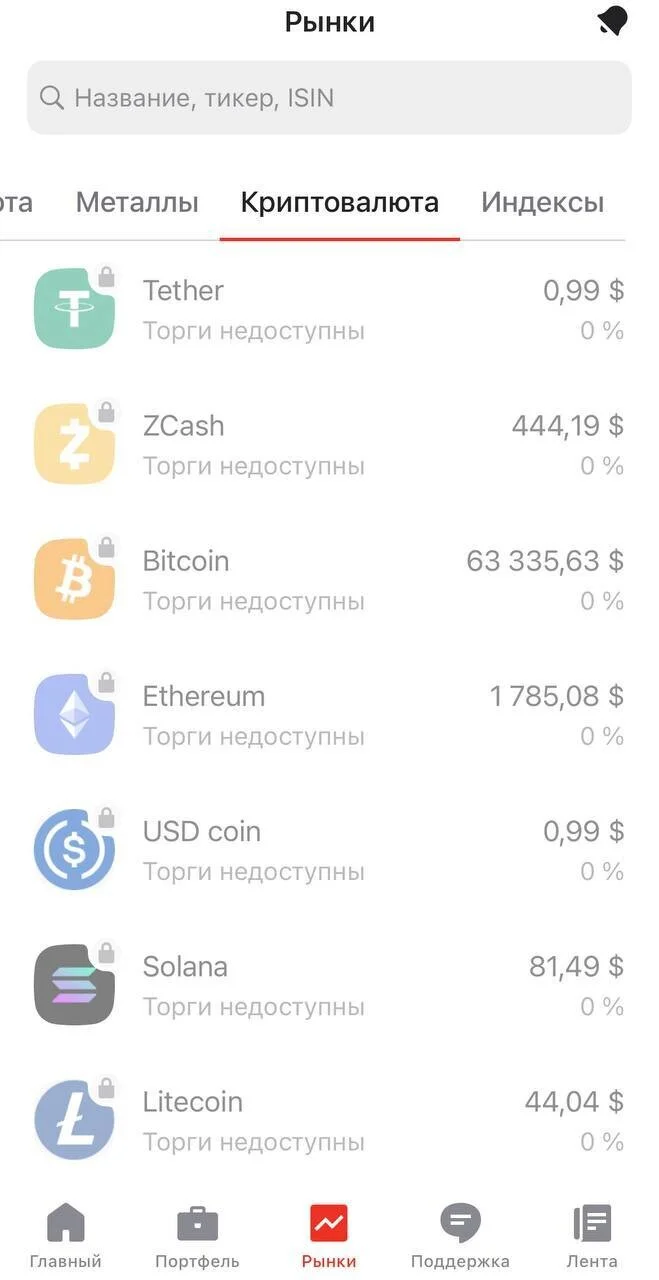 Список доступных крипто-инструментов для использования в Альфа-Банке