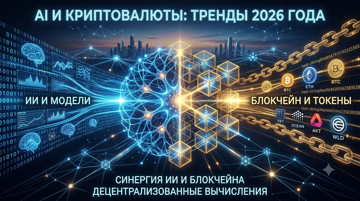 пересечение AI и блокчейн символики