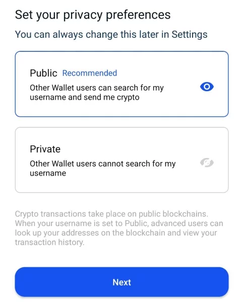 Создание кошелька Coinbase Wallet