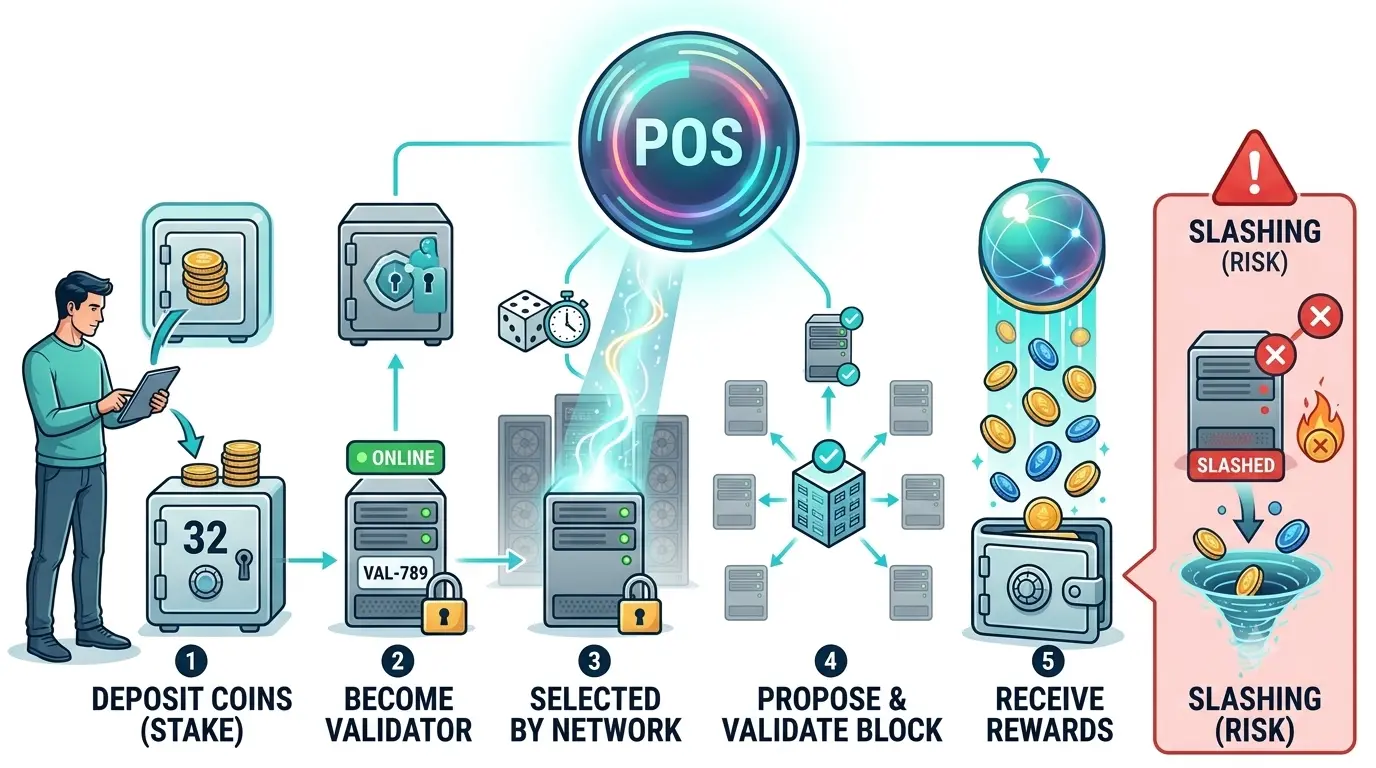 схема работы валидатора в PoS