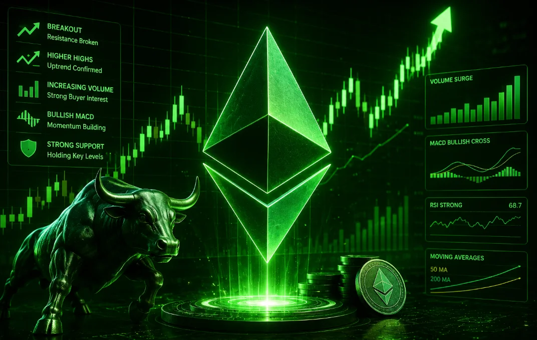 Ethereum на фоне роста подает сразу несколько бычьих сигналов
