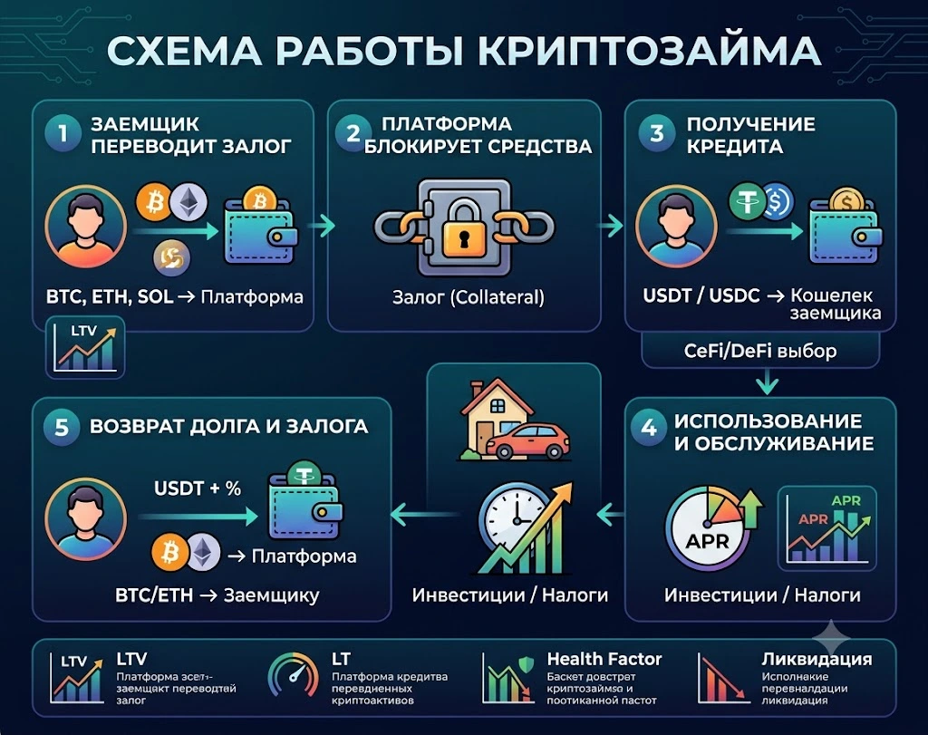 Криптозаймы: как получить кредит под залог криптовалюты в 2026