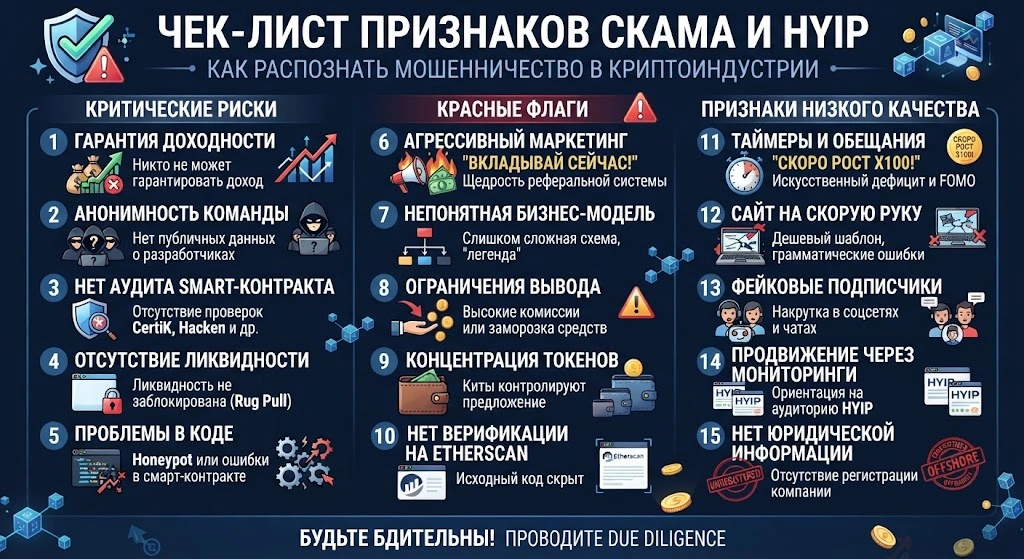 Как распознать HYIP и скам: практический чек-лист для инвестора