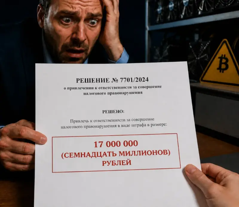 Предпрениматель получивший штраф от налоговой за майнинг 17 миллионов рублей
